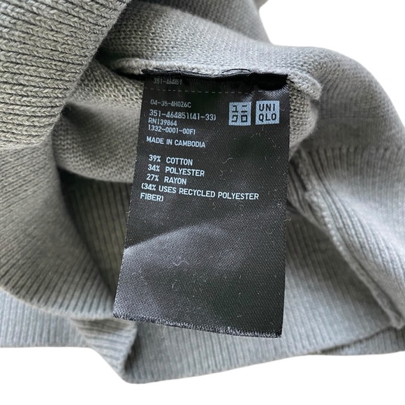 UNIQLO Men’s Gray Ribbed Crew Neck Sweater  Size:  M - Picture 9 of 9